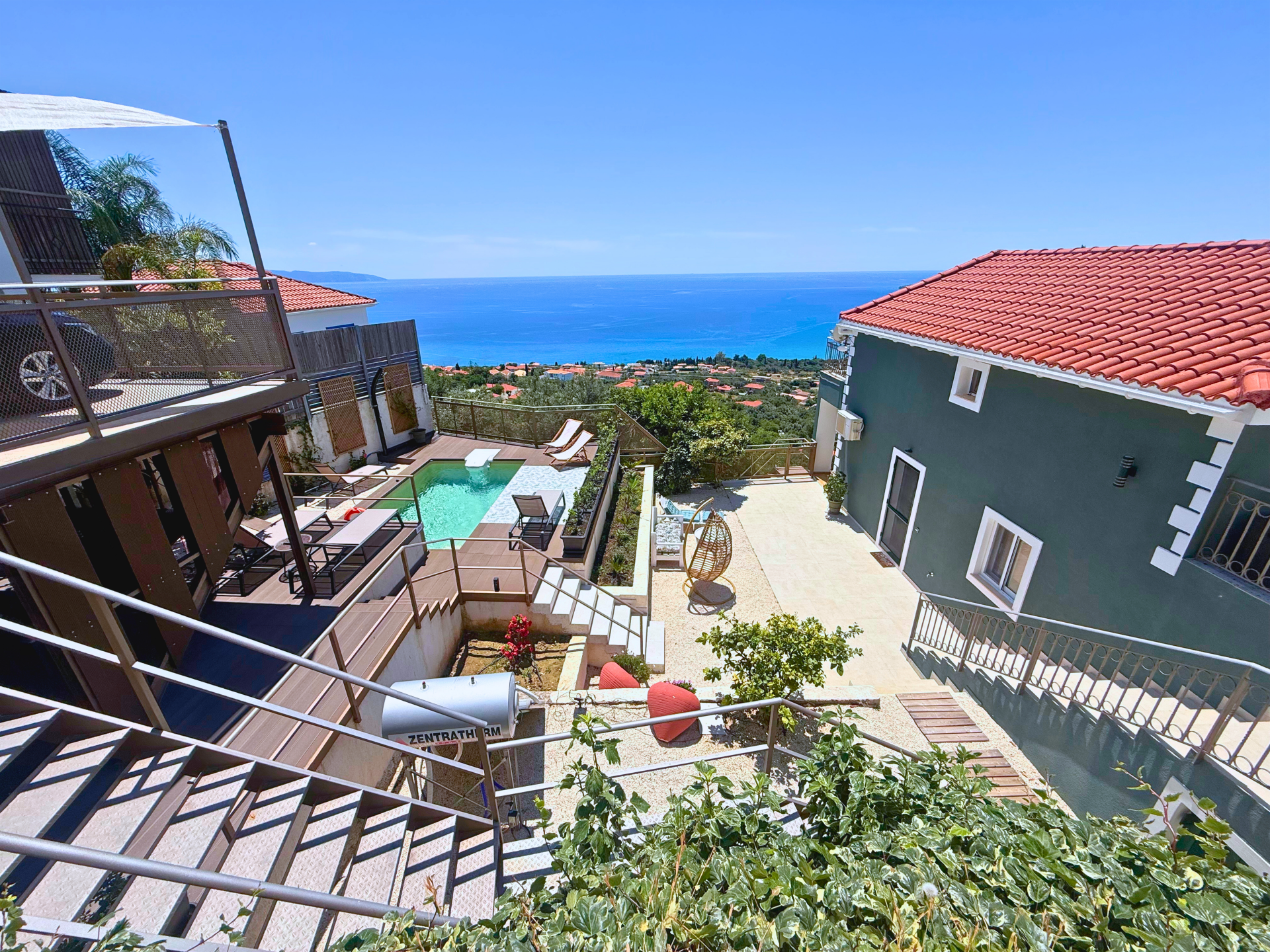 Trithea Villa in Vlachata Kefalonia with private pool and sea view