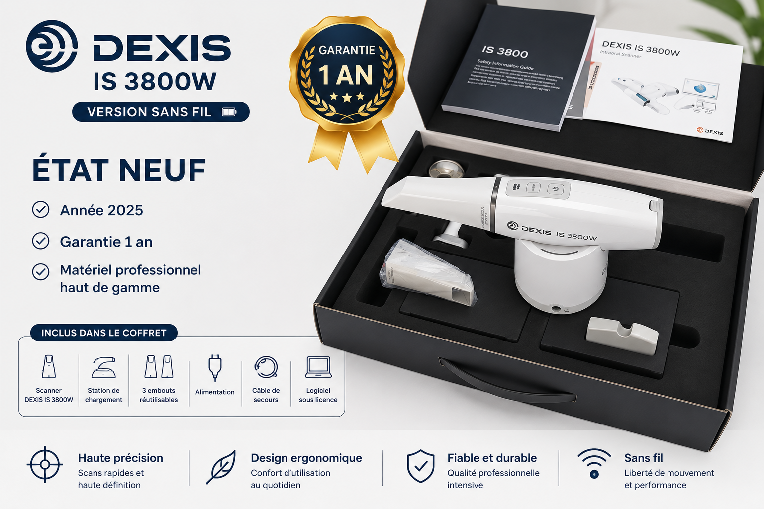 Scanner d'empreintes intra-oral sans fil Carestream DEXIS IS 3800W CS 3800W