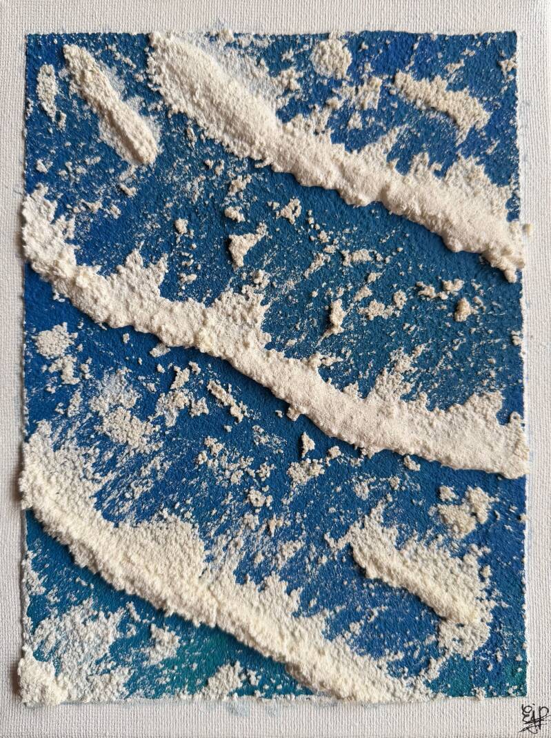 Toile 18 x 24 cm / Sel et peinture / 15€