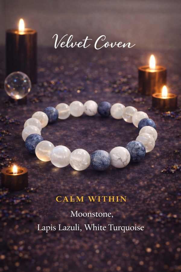 CALM WITHIN – Moonstone, Lapis Lazuli & White Turquoise✨