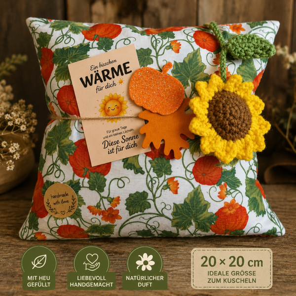 🌻 Natur-Heukissen „Sonnenblume“ – 20 × 20 cm