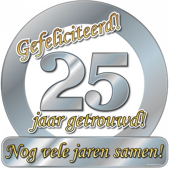 25 jaar getrouwd  huldeschild