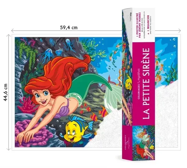 Kleurposter op nummer Coloriages mystères Disney Ariel