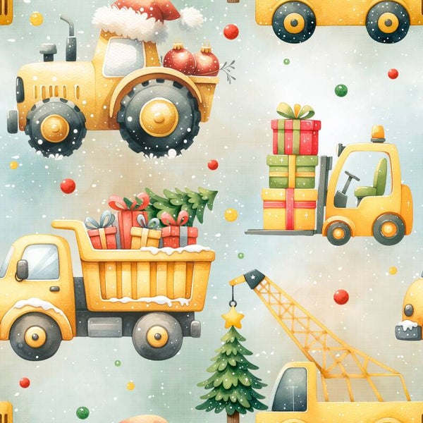 Weihnachtliche Baufahrzeuge