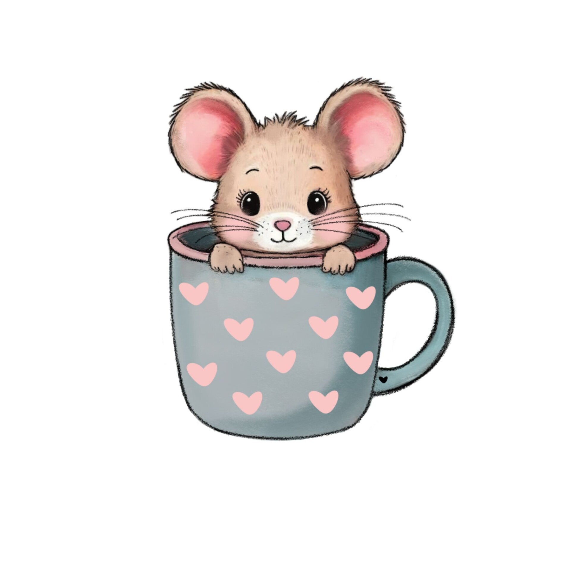 Bügelbild -Tassenmaus