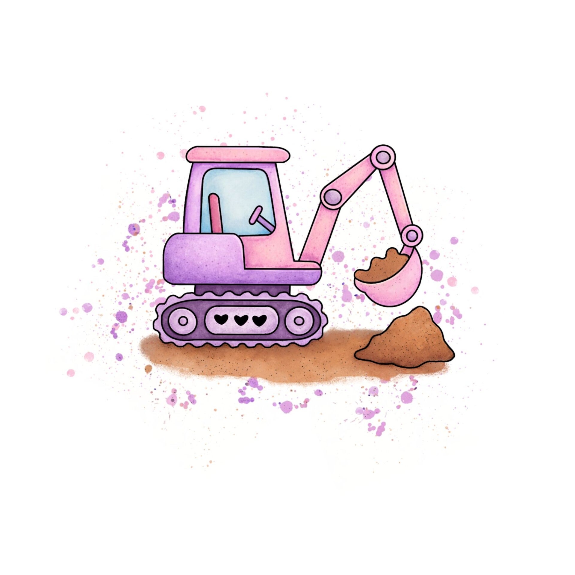 Bügelbild -Buddelprinzessin Bagger