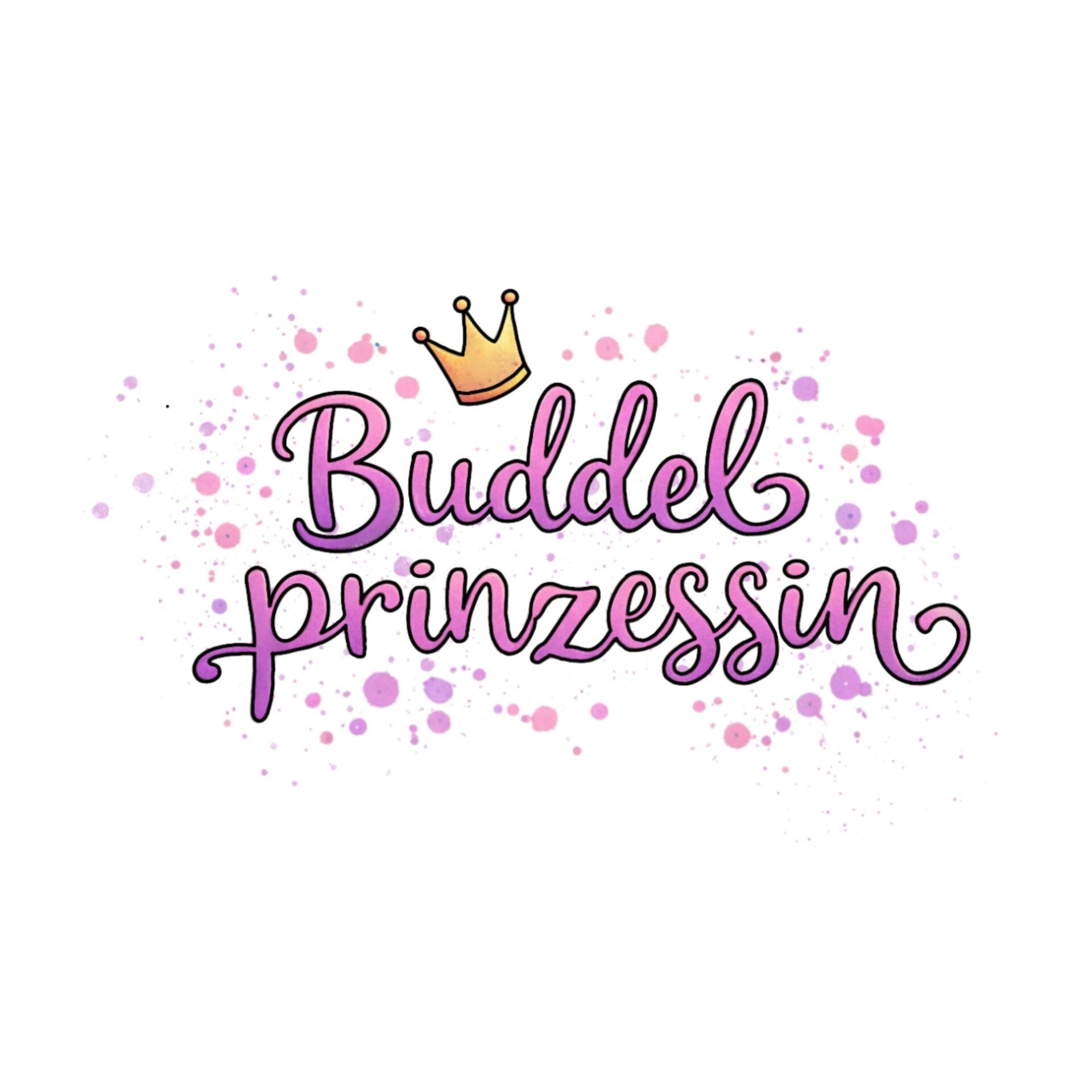 Bügelbild -Buddelprinzessin Schriftzug
