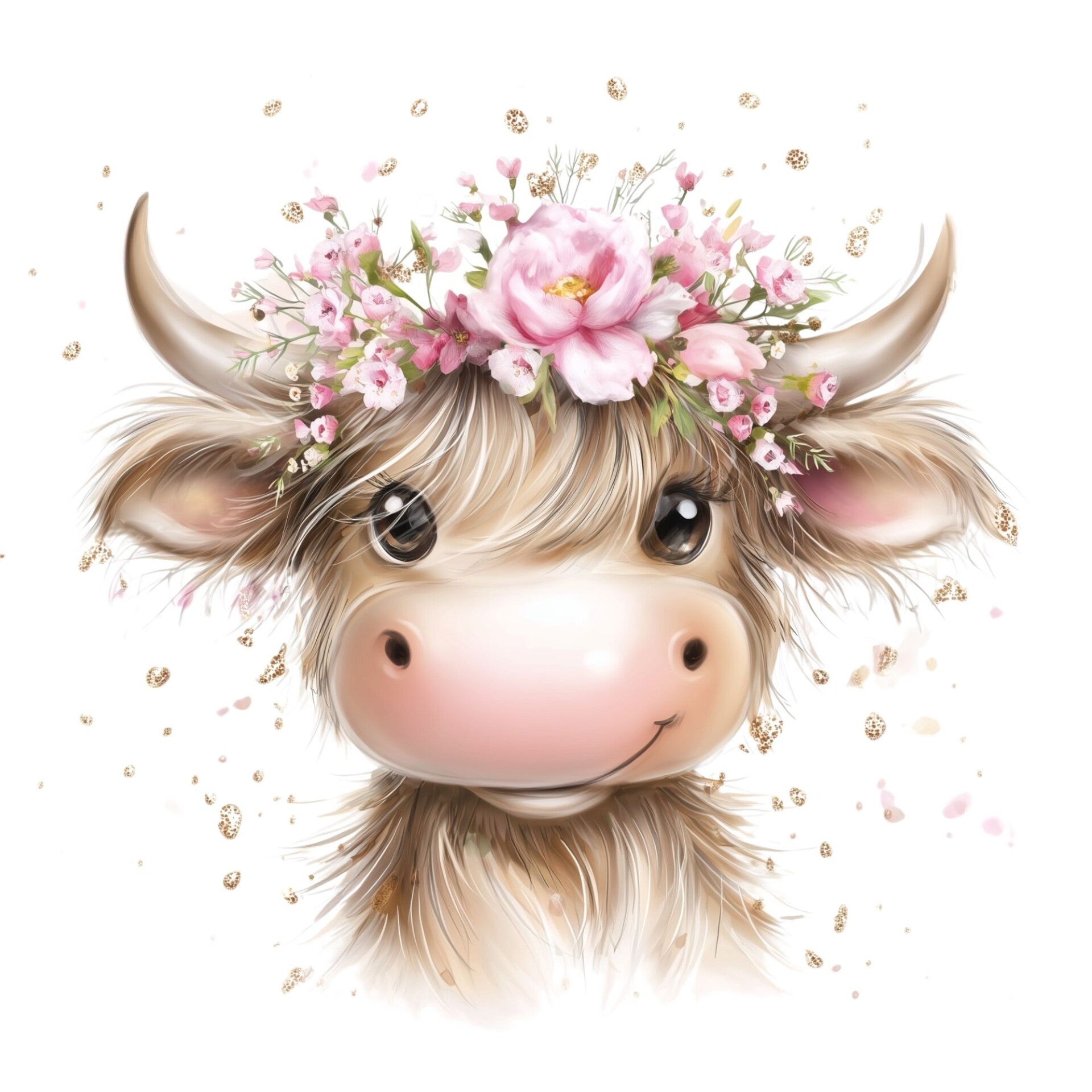 Bügelbild -Blumenkälbchen 1