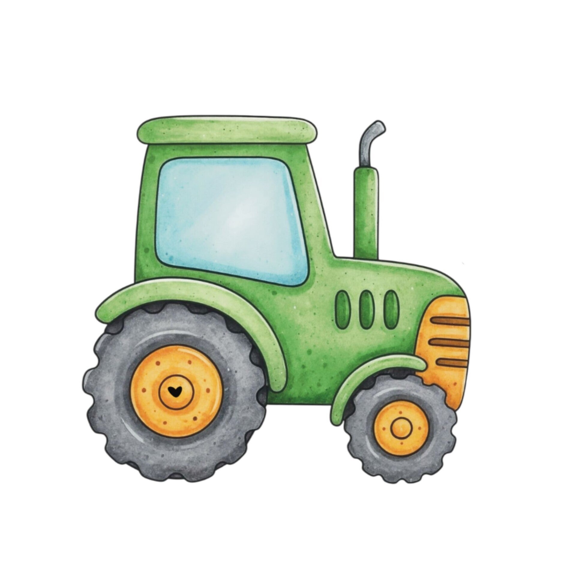 Bügelbild -Kind vom Dorf Traktor