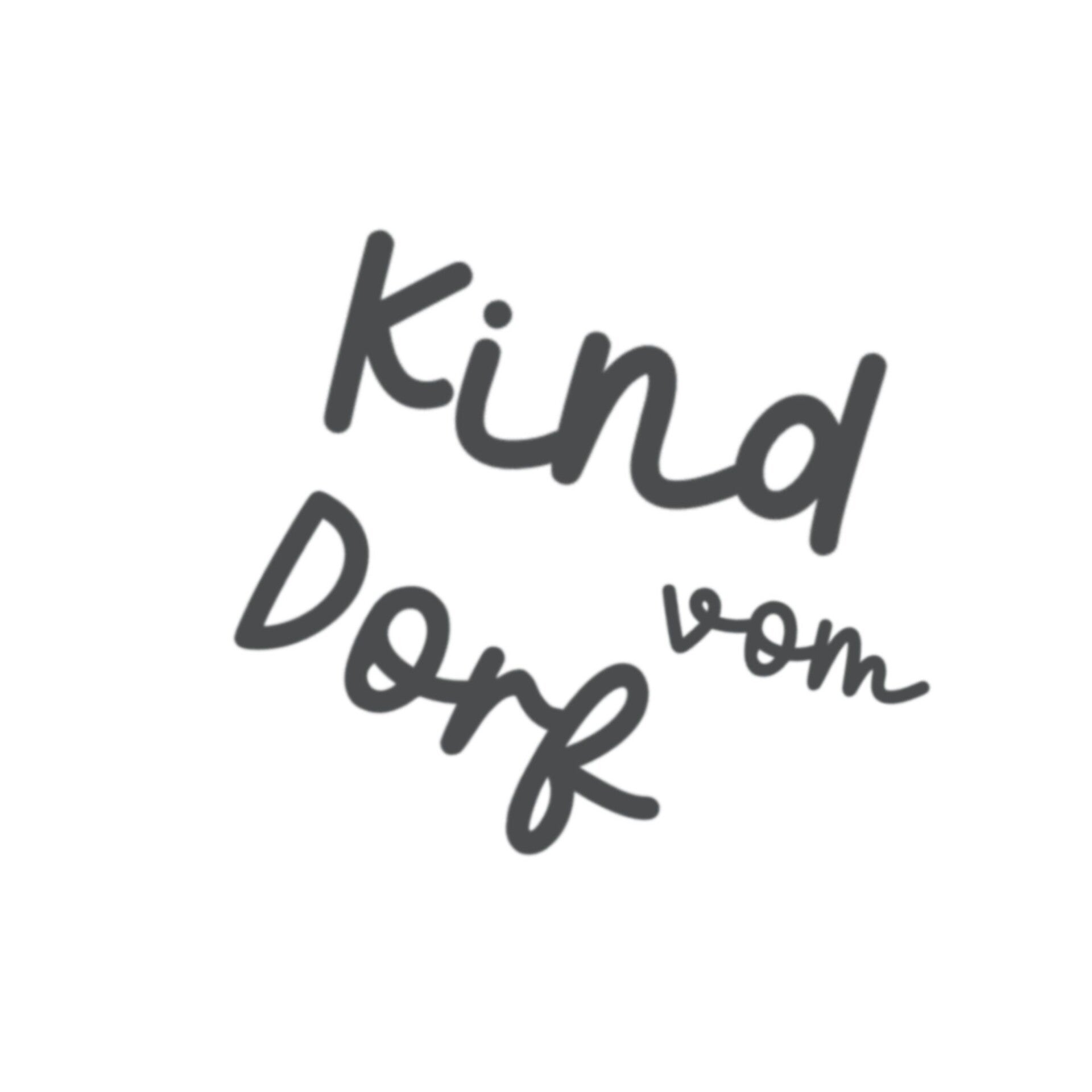 Bügelbild -Kind vom Dorf Schriftzug