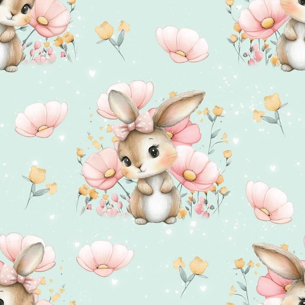 Hase mit Blumen