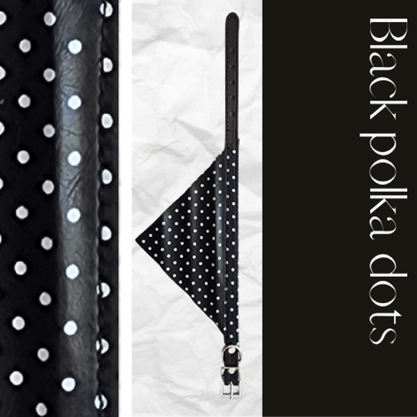 Bandana Collar - Black Polka Dots