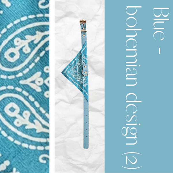 Bandana Collar - Blue Bohemian Design (2)
