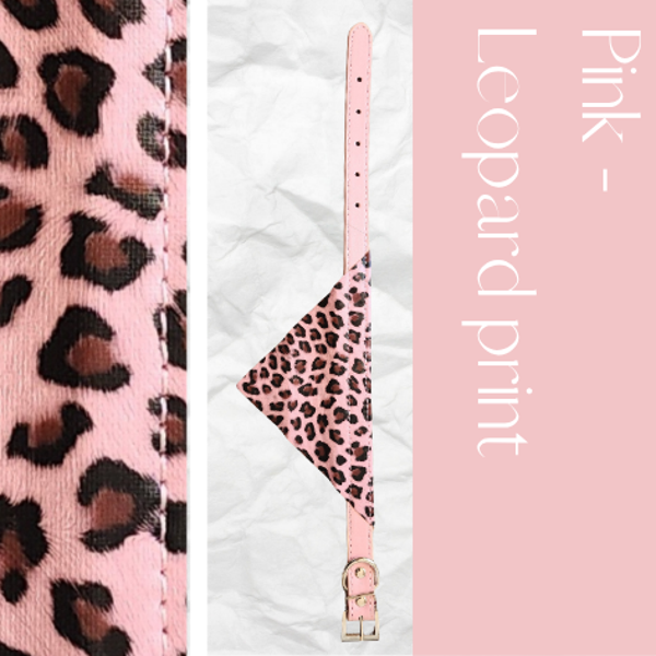 Bandana Collar - Pink Leopard Print