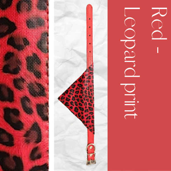 Bandana Collar - Red Leopard Print
