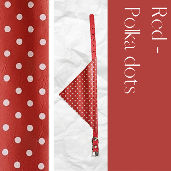Bandana Collar - Red Polka Dots
