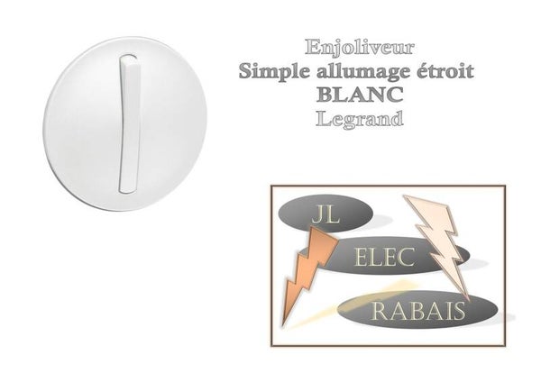 Enjoliveur " simple allumage doigt étroit BLANC " Legrand Céliane