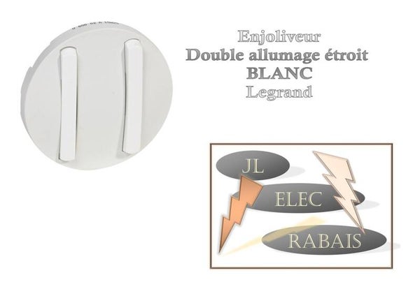 Enjoliveur " double allumage doigt étroit BLANC " Legrand Céliane