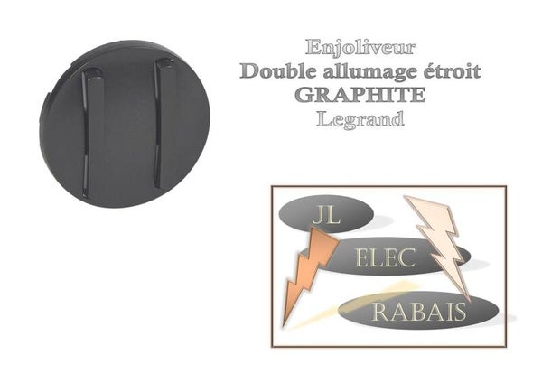 Enjoliveur " double allumage doigt étroit GRAPHITE " Legrand Céliane