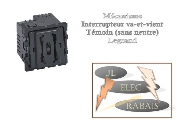 Mécanisme " interrupteur va-et-vient à voyant témoin sans neutre " Legrand Céliane
