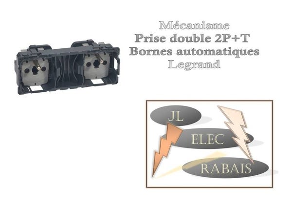 Mécanisme " prise double 2P+T précâblée " Legrand Céliane