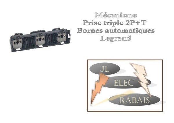 Mécanisme " prise triple 2P+T précâblée " Legrand Céliane