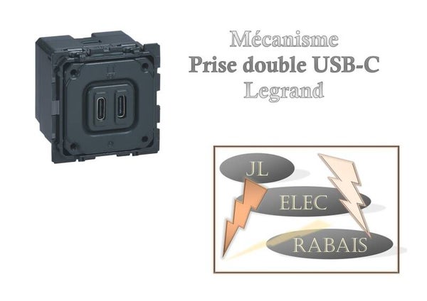 Mécanisme " prise double USB-C " Legrand Céliane