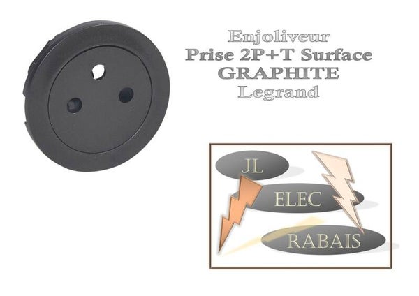 Enjoliveur " prise 2P+T Surface GRAPHITE " Legrand Céliane