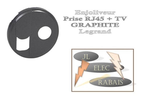 Enjoliveur " prise RJ45+TV GRAPHITE " Legrand Céliane
