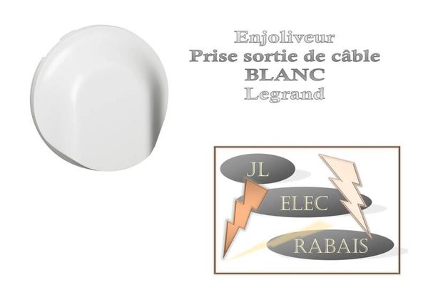 Enjoliveur " prise sortie de câble BLANC " Legrand Céliane