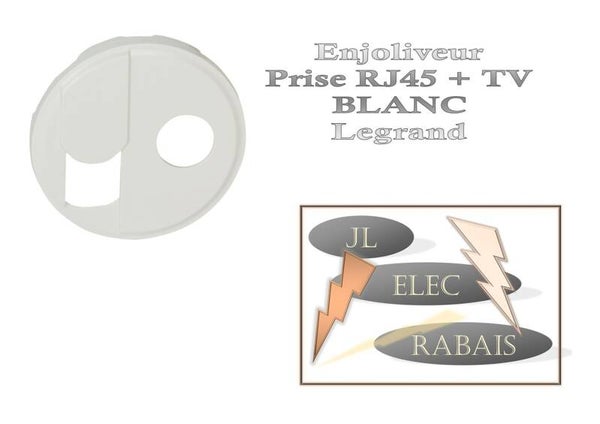 Enjoliveur " prise RJ45+TV BLANC " Legrand Céliane