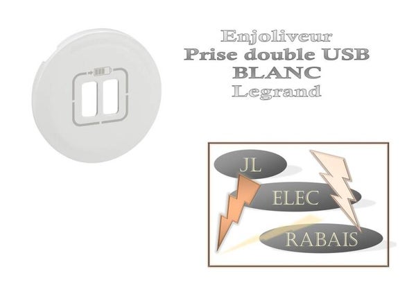 Enjoliveur " prise double USB BLANC " Legrand Céliane