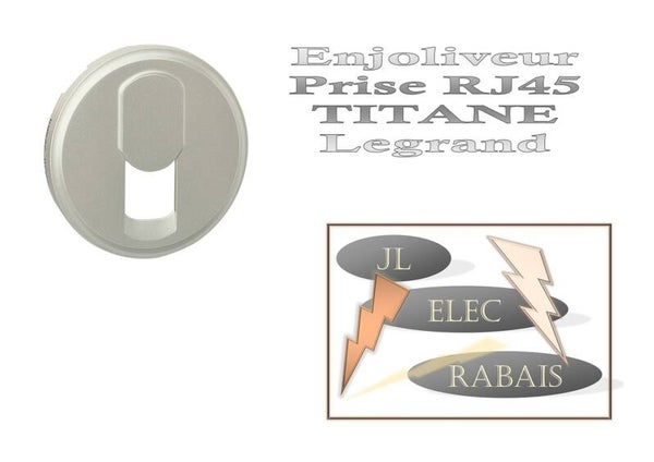 Enjoliveur " prise RJ45 TITANE " Legrand Céliane