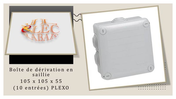 Boîte de dérivation en saillie 105 x 105 x 55 IP65 (7 entrées)