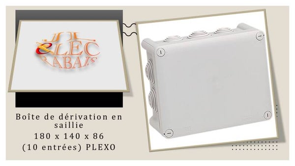 Boîte de dérivation en saillie 180 x 140 x 86 IP65 (10 entrées)