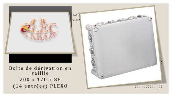 Boîte de dérivation en saillie 200 x 170 x 86 IP65 (14 entrées)