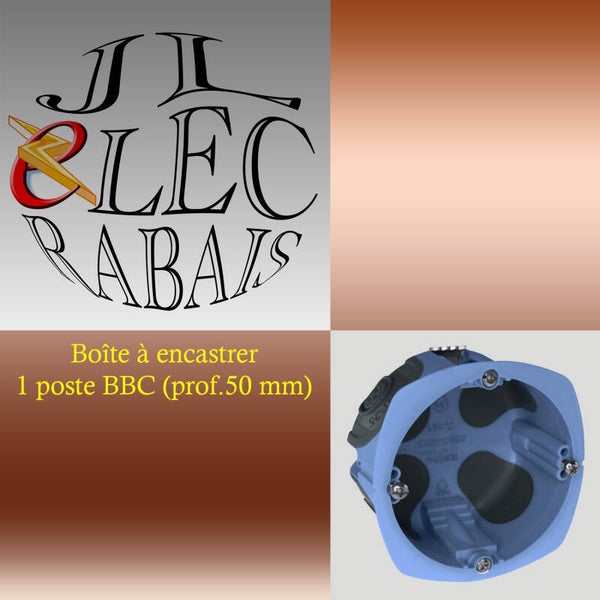 Boîte à encastrer 1 poste BBC (prof.50 mm)