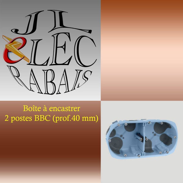 Boîte à encastrer 2 postes BBC (prof.40 mm)