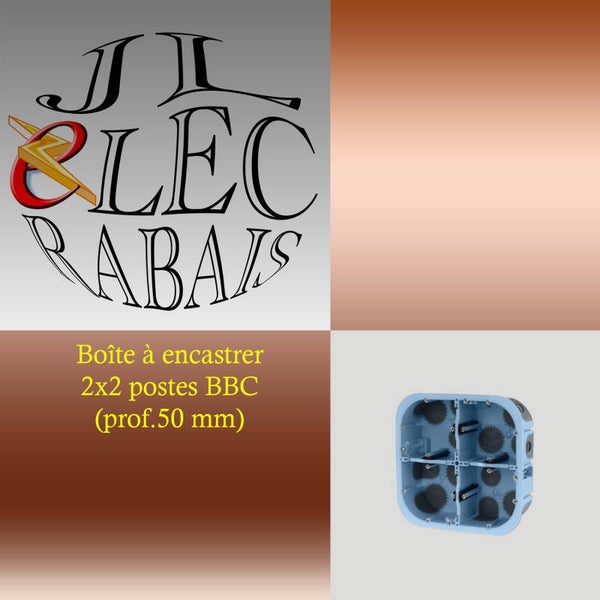 Boîte à encastrer 2x2 postes BBC (prof.50 mm)