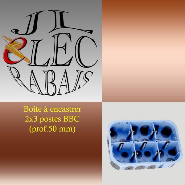 Boîte à encastrer 2x3 postes BBC (prof.50 mm)