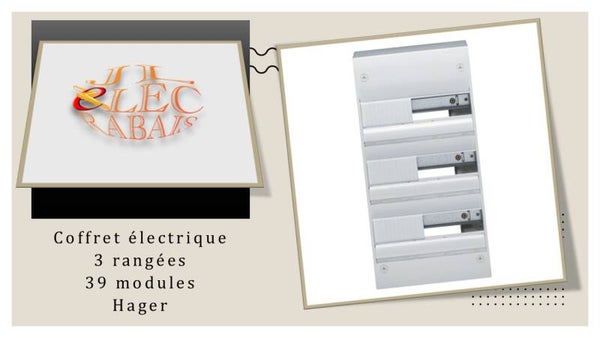 Coffret électrique 3 rangées (39 modules) Hager