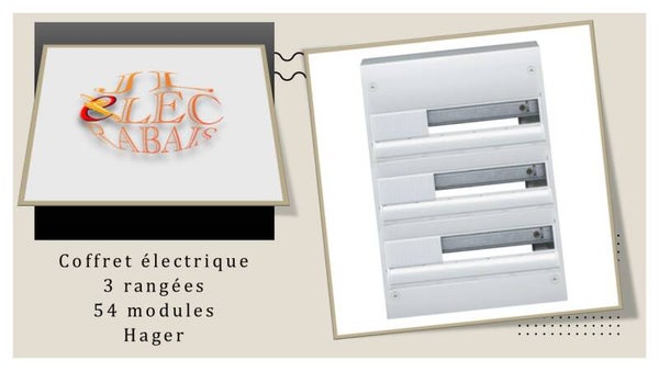 Coffret électrique 3 rangées (54 modules) Hager