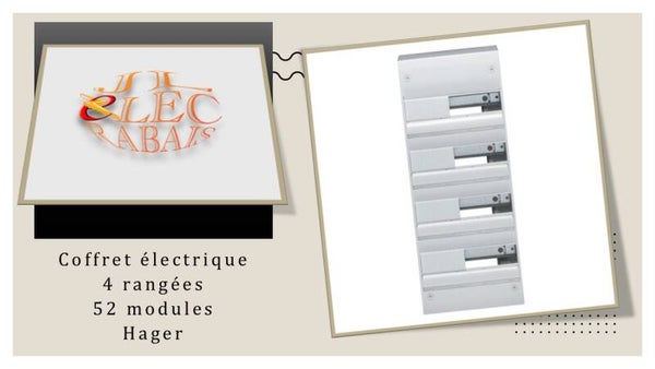 Coffret électrique 4 rangées (52 modules) Hager