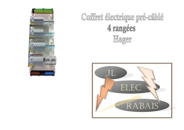 Coffret électrique de 4 rangées précâblé Hager