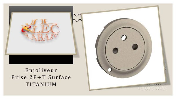 Enjoliveur " prise 2P+T Surface TITANIUM " Legrand Céliane