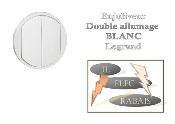 Enjoliveur " double allumage BLANC " Legrand Céliane
