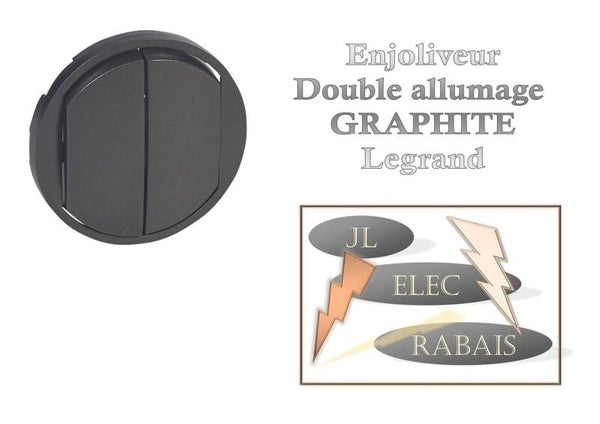 Enjoliveur " double allumage GRAPHITE " Legrand Céliane