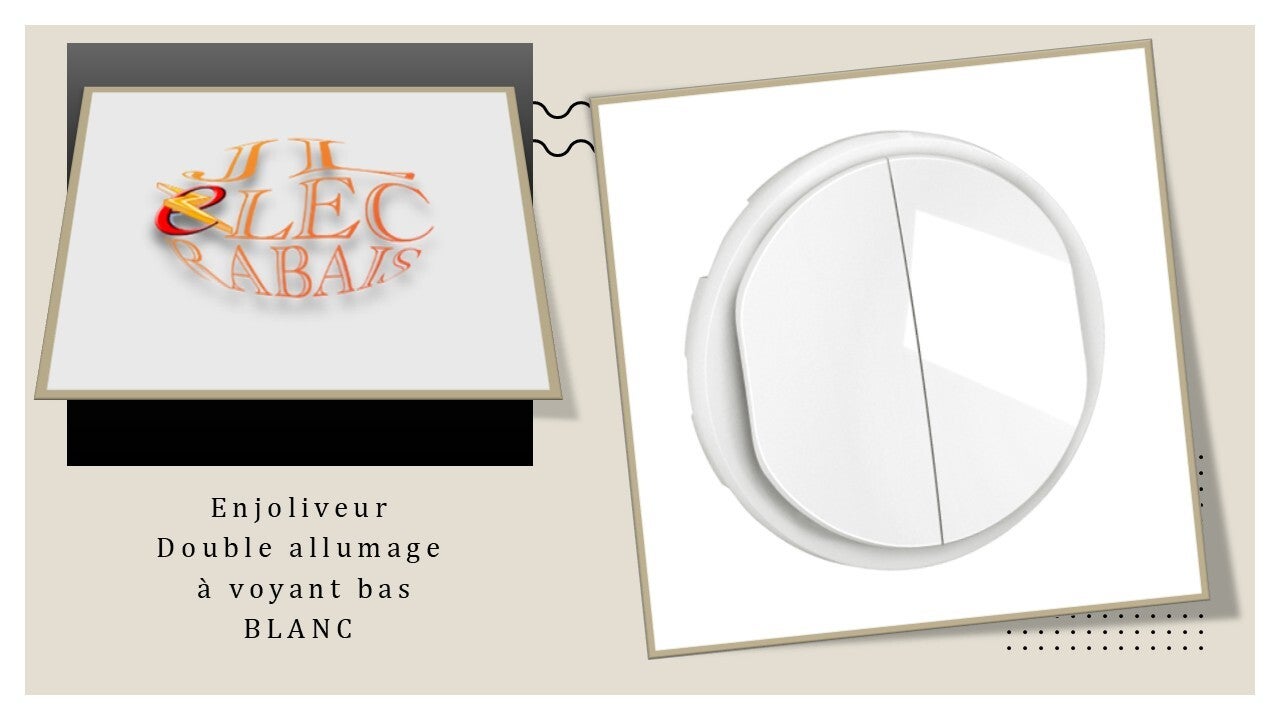 Enjoliveur " double allumage à voyant (emplacement bas) BLANC " Legrand Céliane *