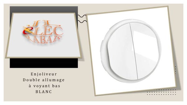 Enjoliveur " double allumage à voyant (emplacement bas) BLANC " Legrand Céliane *