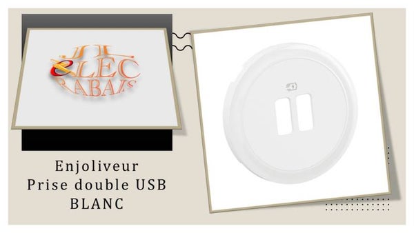 Enjoliveur " prise double USB BLANC " Legrand Céliane